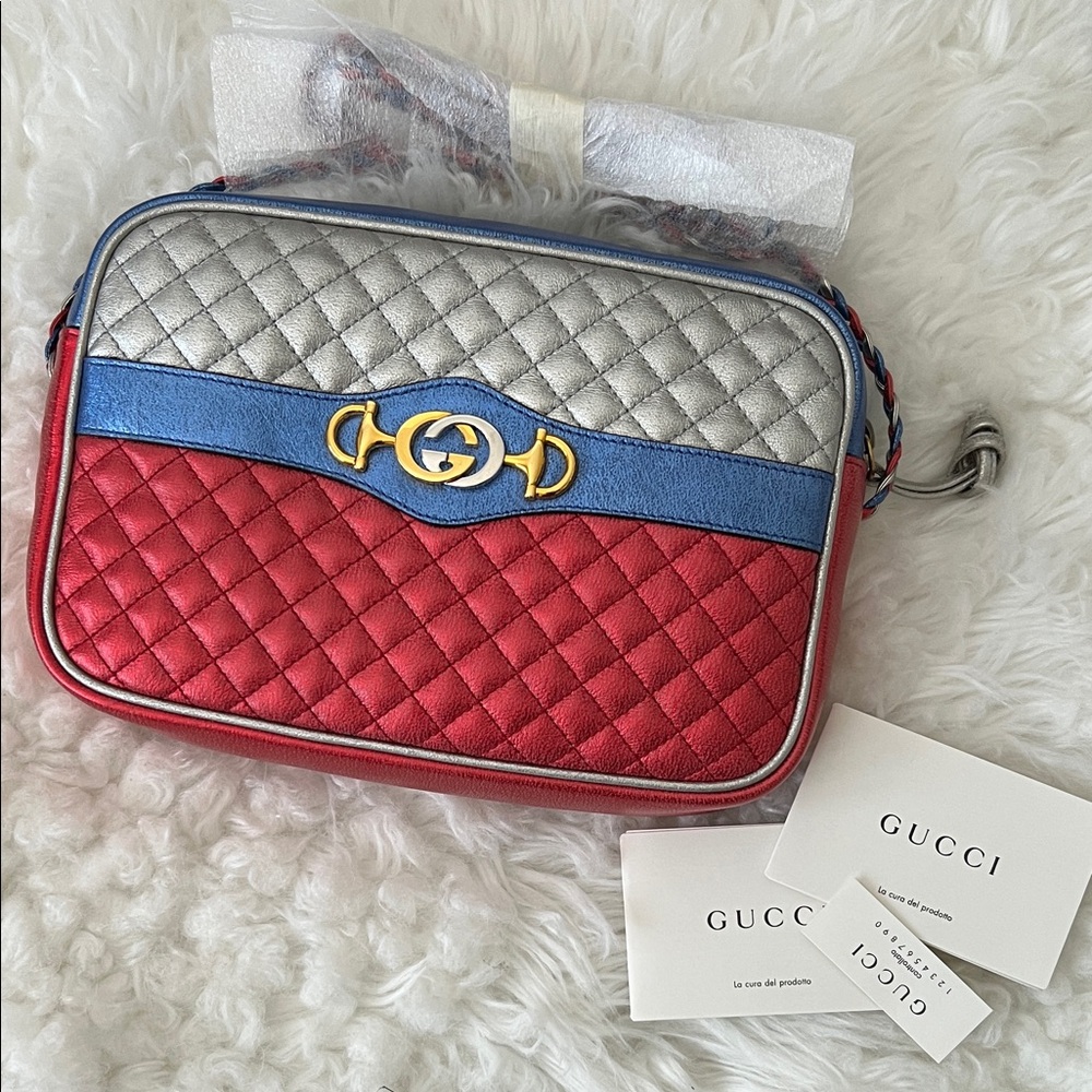 Gucci Shoulder Bag Leather Quilted Crossbody Bag